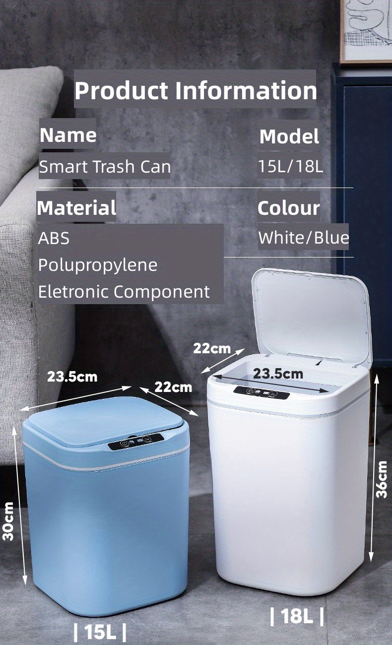 Smart Trash Bin Small Office Garbage Cans With Automatic Lid - Temu