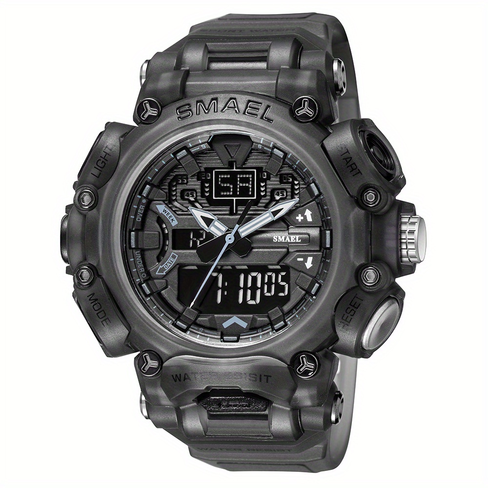 SMAEL-relojes deportivos Reloj Blanco para hombre, pulsera multifunción,  resistente al agua, Digital, militar, para exteriores