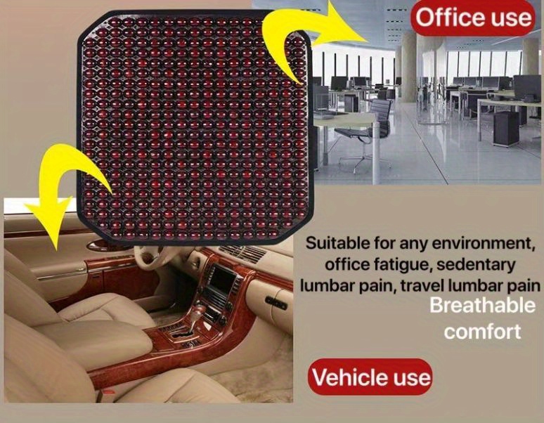 Car Backrest Seat Cushion Cover Wood Bead Summer Cool - Temu