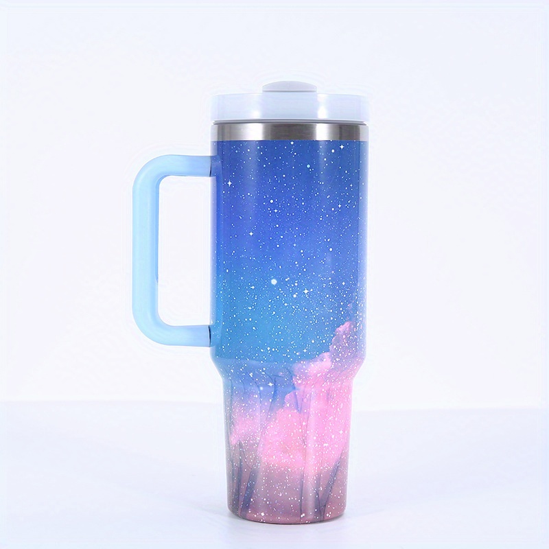 Marble Cup, Stainless Steel 40 oz Tumbler with Handle and Straw, Marble Coffee Travel Mug Cup Water Bottle, Marble Gifts for Her, Funny Birthday