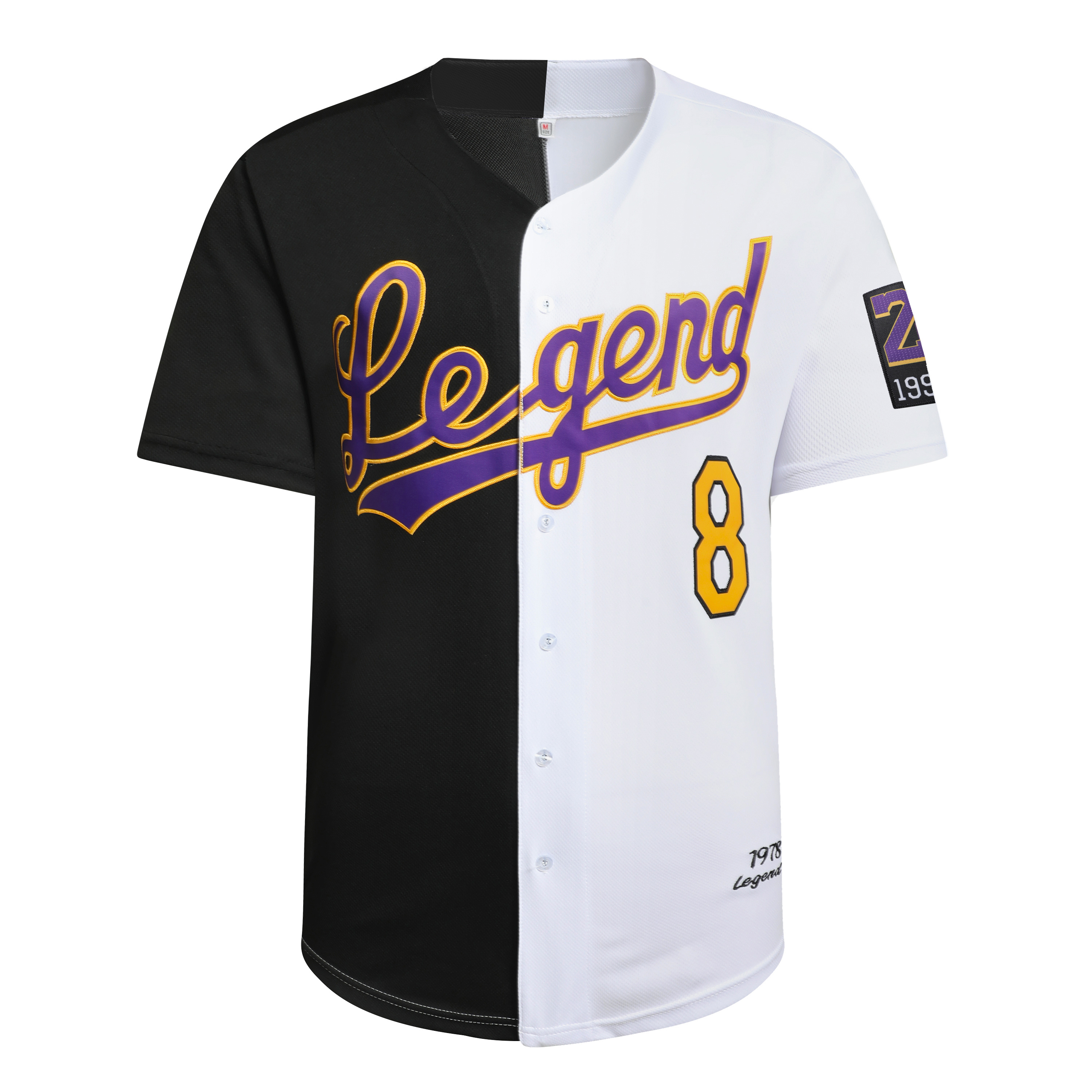 Retro Legend Men's Baseball Jersey - #8 Embroidery, Classic Black