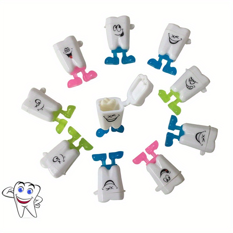 cute fun teeth collection box 10pcs plastic storage box for kids   souvenirs details 4