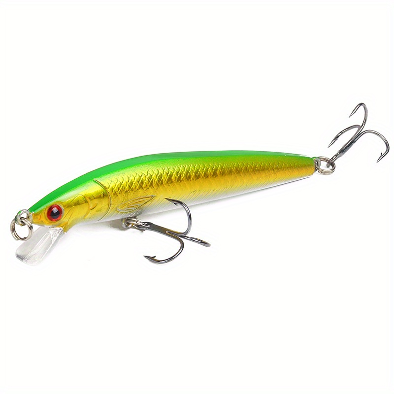 Catfish Baits Minnow Fishing Lure with 3 Hooks Floating Artificial Hard  Crankbait Fishing Tackle Bass Trolling Fishing Set of Wobblers Fishing Bait  (Color : Pearl Powder Size : 100mm) (Yellow 100mm) : : Home