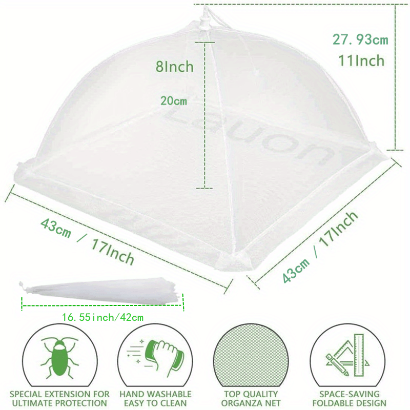 4pcs Food Covers,17 Inch Mesh Pop Up Food Cover For Keeping Out  Flies,bugs,mosquitos,reusable And Collapsible