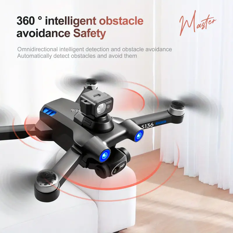 s136 brushless gps uav with optical flow positioning foldable 360 intelligent obstacle avoidance 4 sides obstacle avoidance smart follow electrically adjusted wifi aerial photography details 8
