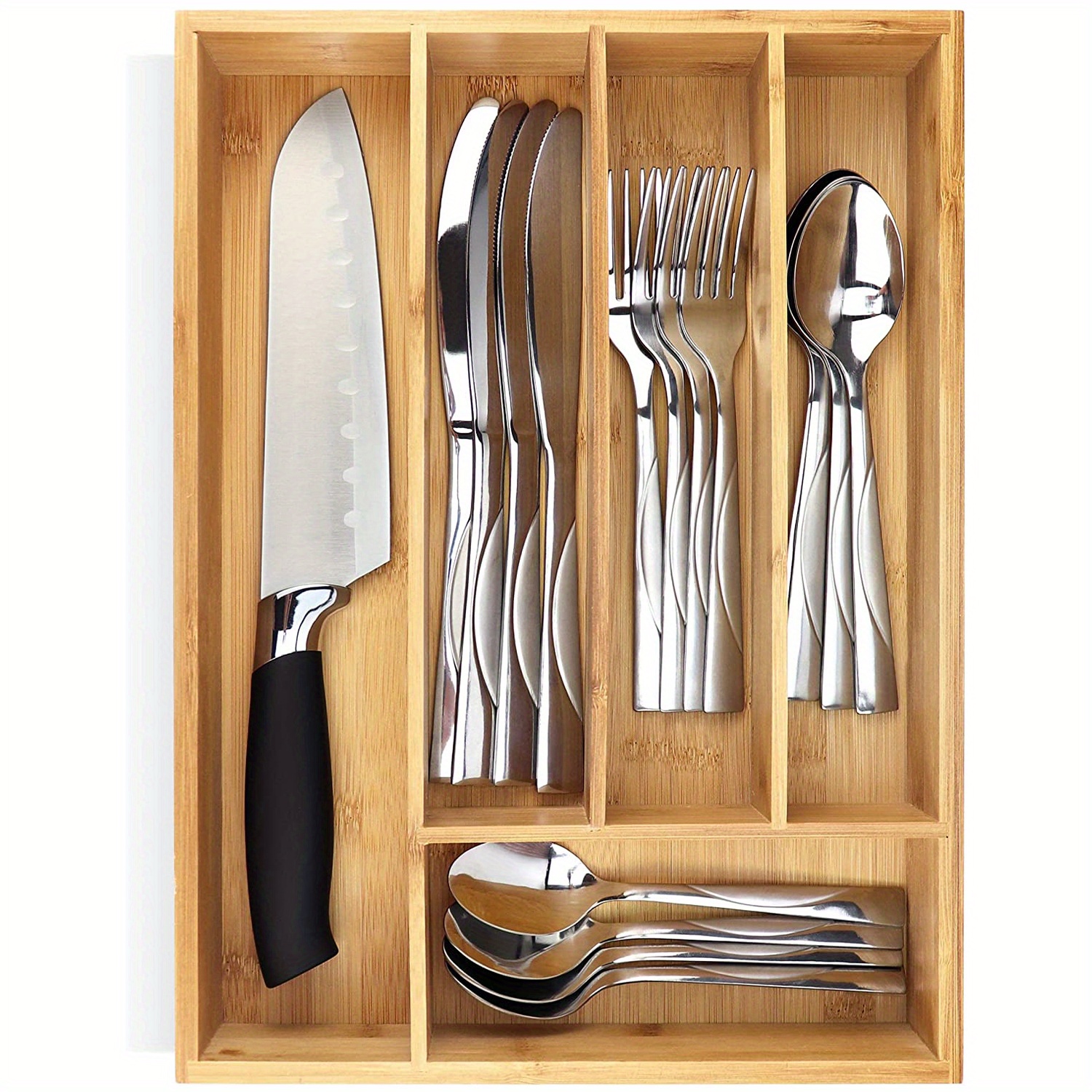  SpaceAid Organizador de cajones de bambú, soporte para cuchillos  de cocina, bloque organizador para cajones en organización de  almacenamiento (pequeño) : Hogar y Cocina