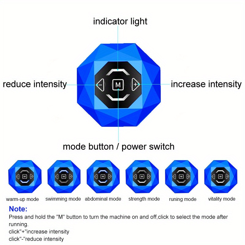 Estimulador muscular ABS eléctrico inalámbrico Voice Broad Cast  Estimulación muscular eléctrica Entrenador de cintura abdominal  Mioestimulador Fitness corporal Pérdida de peso Masajeador adelgazante  corporal - Temu