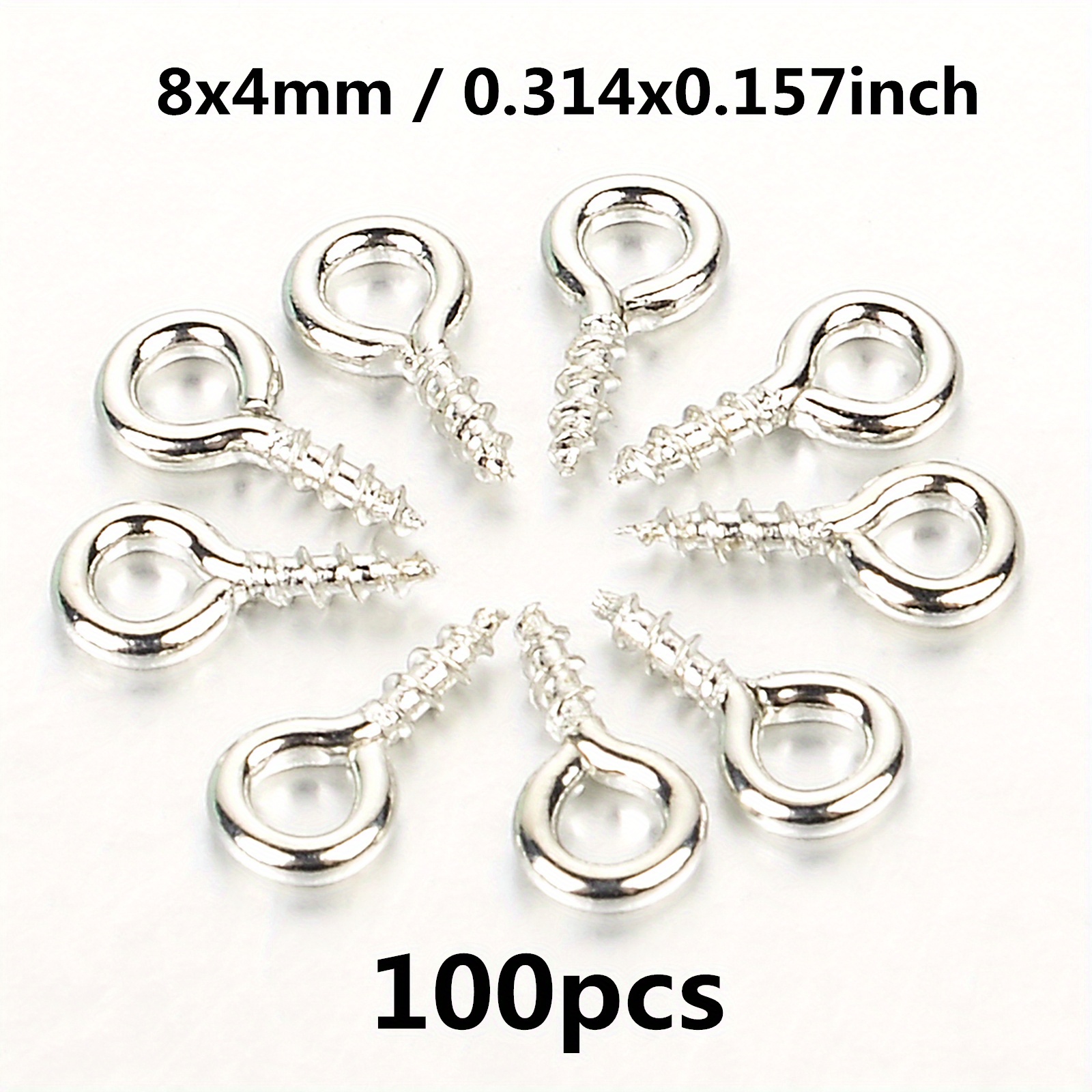 20-100pcs/lot Gold Stainless Steel Eye Pins Screw Hooks Eyepins