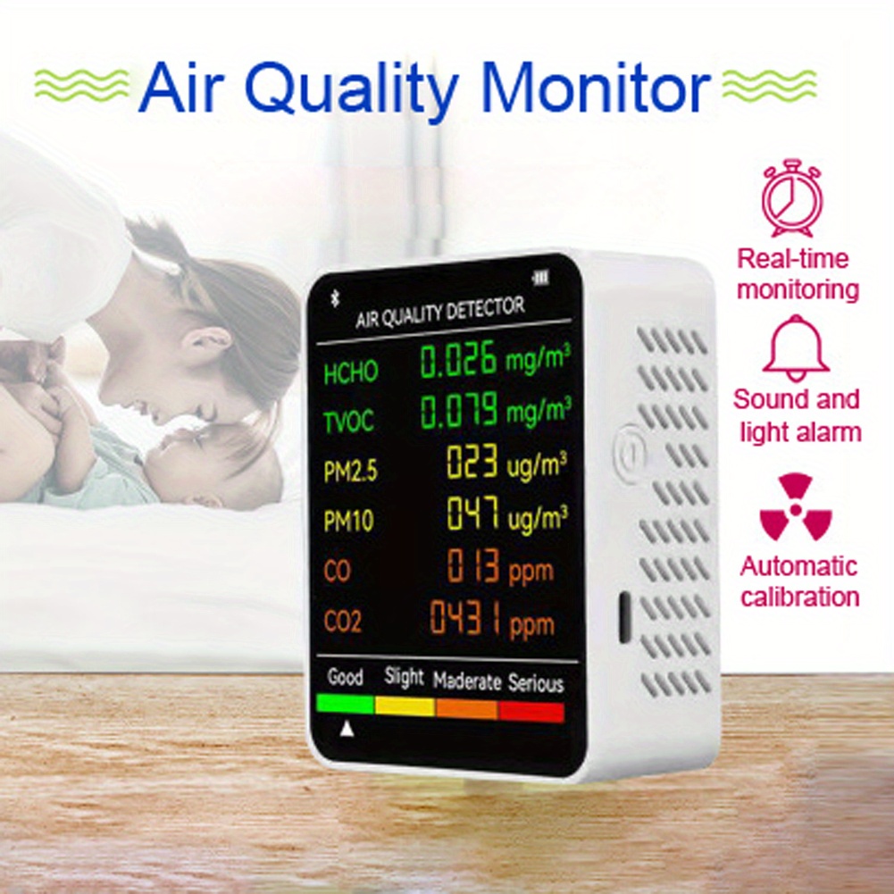 1 Air Quality Detector Carbon Dioxide Detector Pm2.5 Pm10 - Temu