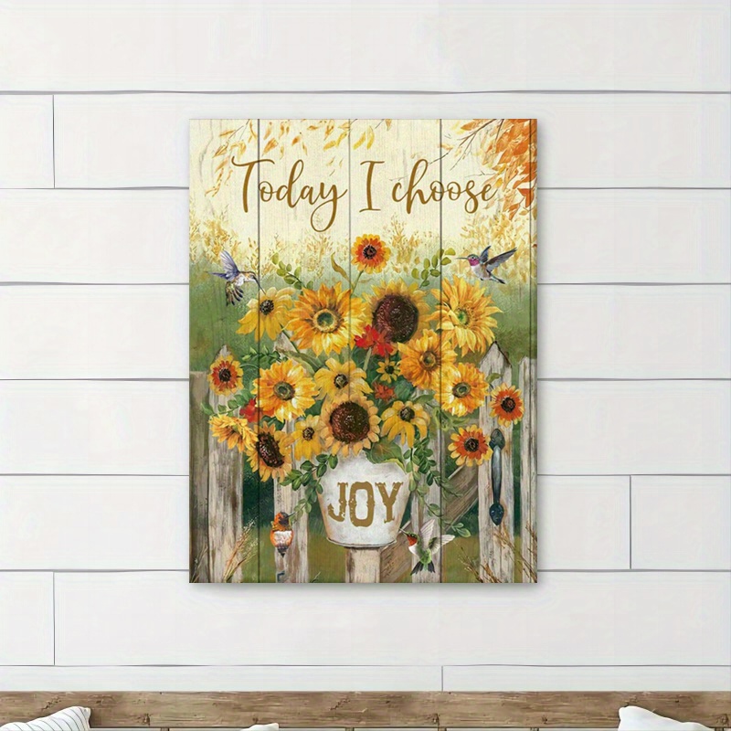 Wall Art Print, Sunflower Landscape in a Mason Jar