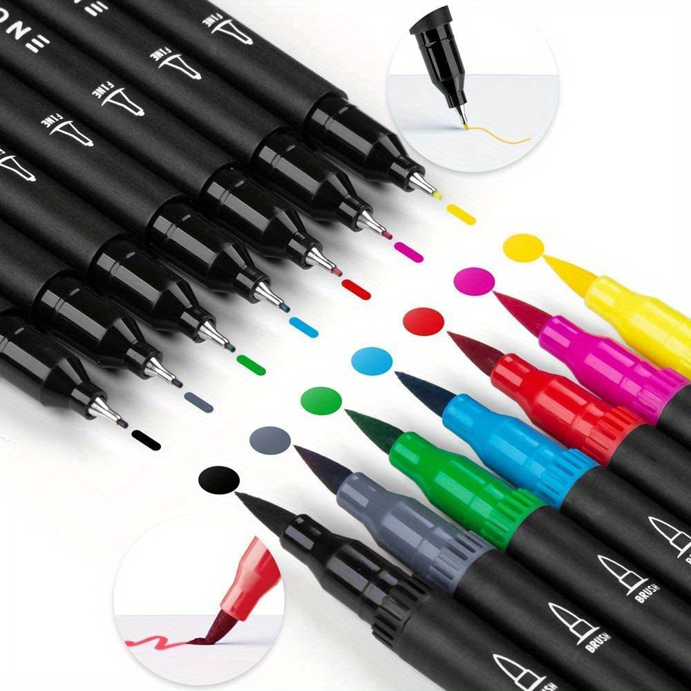 Tenwin Watercolor Art Markers Brush Pen Dual Tip Fineliner Drawing