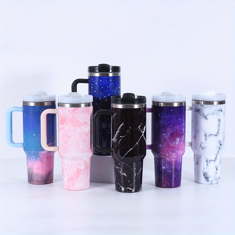 Tumbler With Lid And Straw, Stainless Steel Thermal Water Bottle With  Handle, Portable Drinking Cups, Stanley Car Cup, For Car, Home, Office,  Summer Drinkware, Travel Accessories, Birthday Gifts - Temu United Arab