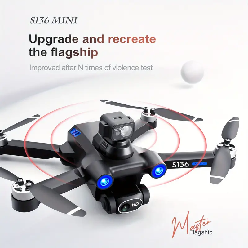 s136 brushless gps uav with optical flow positioning foldable 360 intelligent obstacle avoidance 4 sides obstacle avoidance smart follow electrically adjusted wifi aerial photography details 4