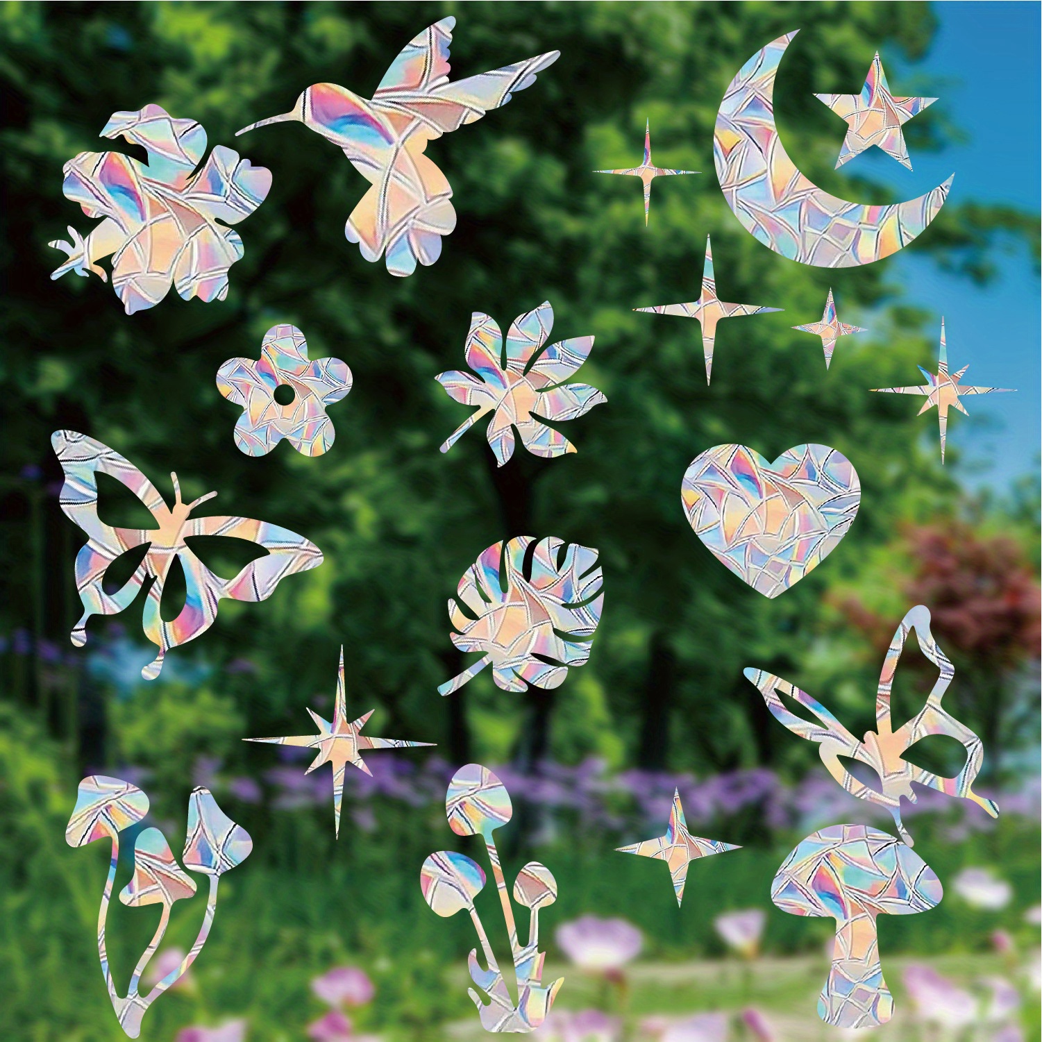 1pc   prism butterfly suncatcher window stickers electrostatic glass decals for sunshine and privacy details 3