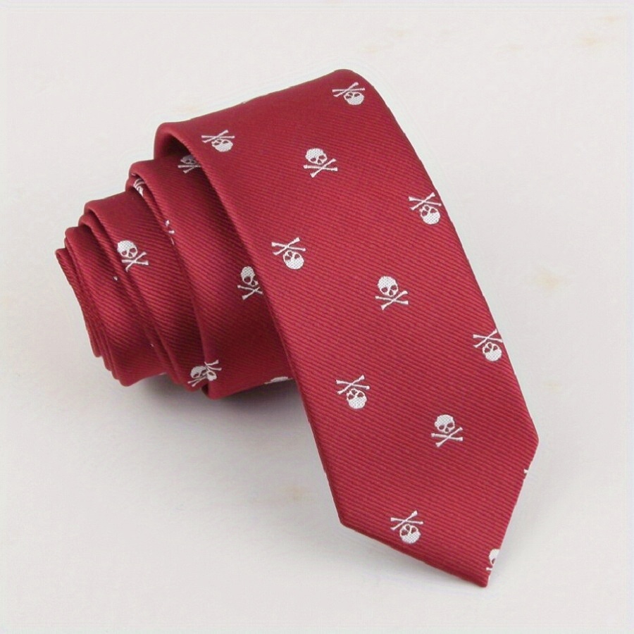 Skull Pattern Tie Set for Men 36in x 57.09in