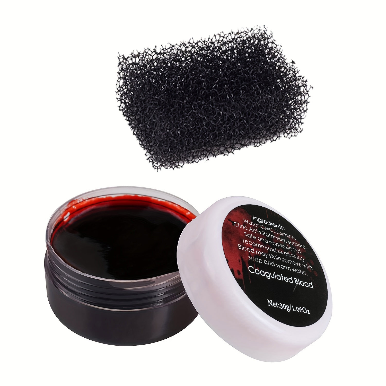 Halloween Blood Gel Black Stipple Sponge Sfx Wounds Cuts - Temu