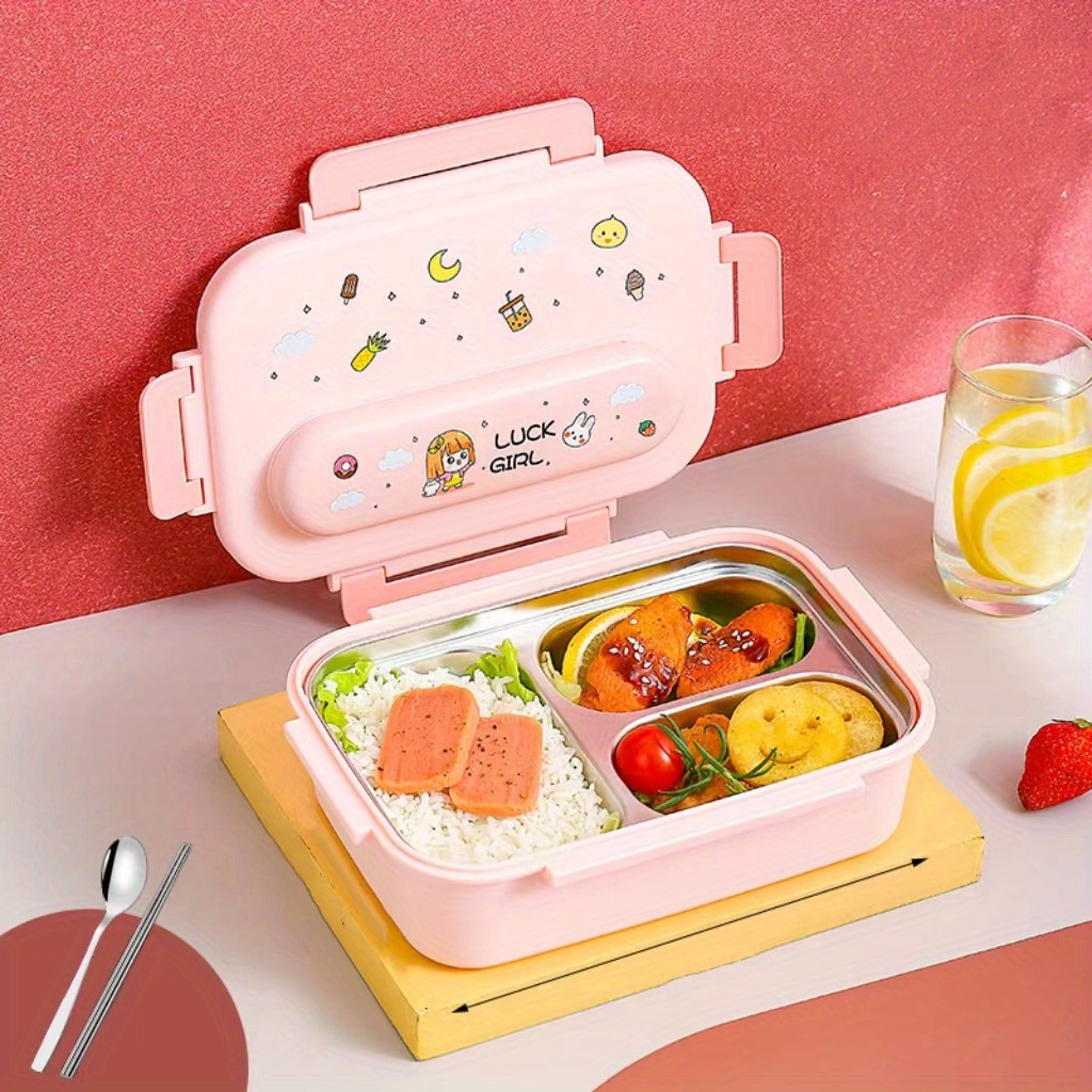 Bento Lunch Box for Adults Kids, Meal Prep Lunch Box Food Containers for  Men Women, Bento Box Accessories Included, Cute, Microwave Safe 