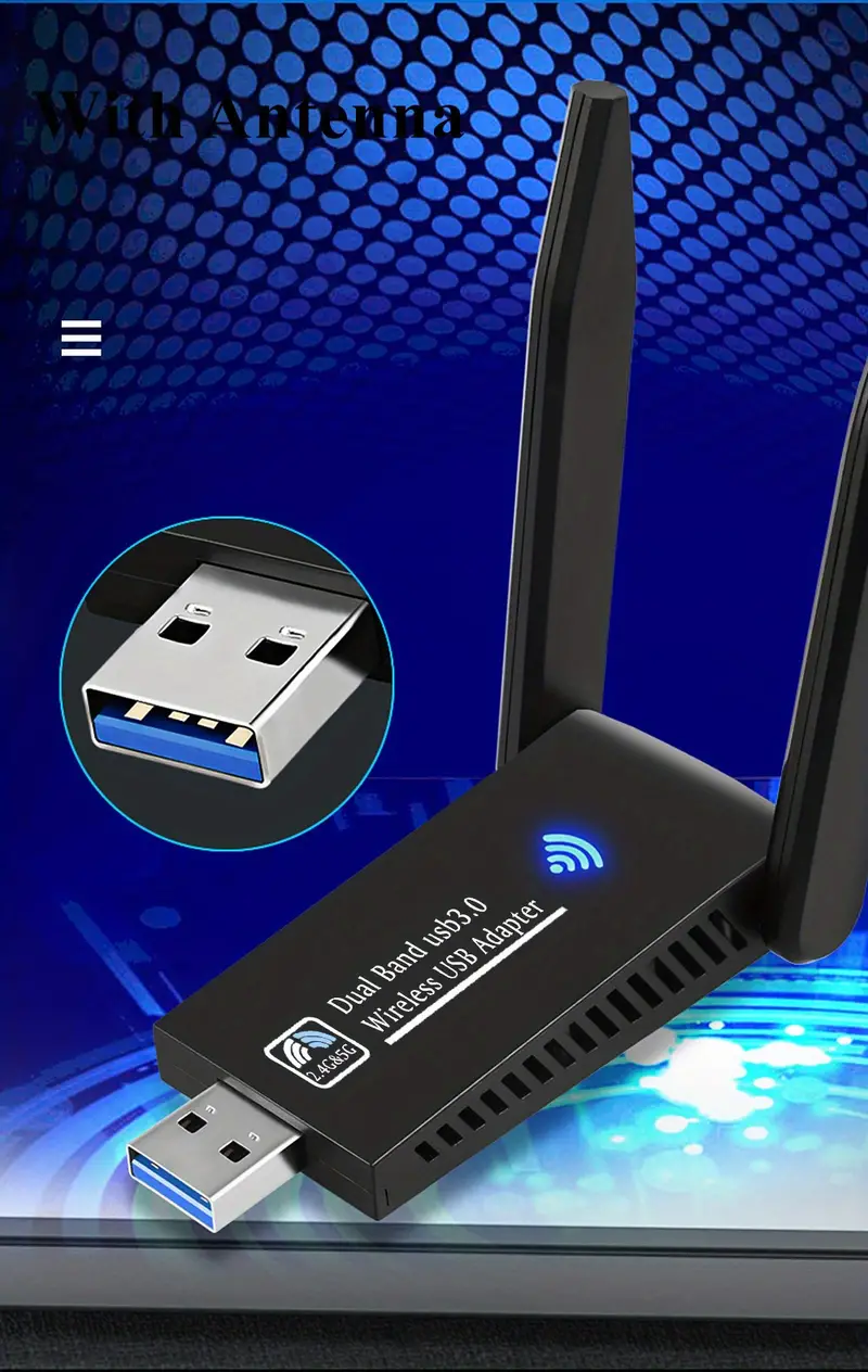 usb wireless network card desktop computer and notebook wifi 6 gigabit 5g drive free network dual frequency receiver details 7