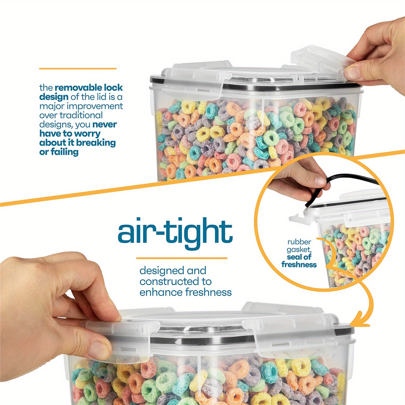 Large Food Storage Containers With Lids Airtight, For Flour, Sugar