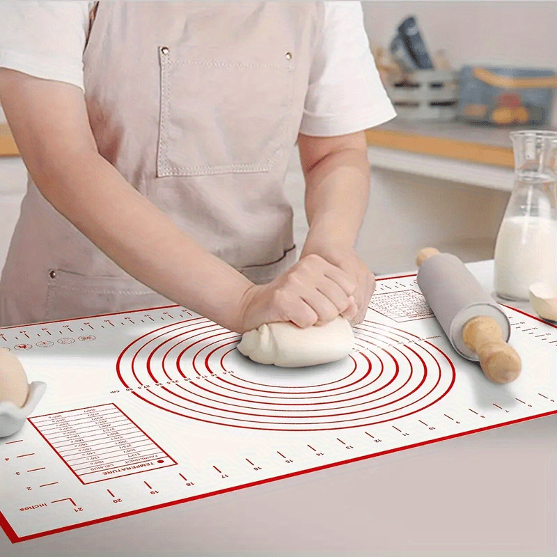 1pc, Silicone Pastry Mat, Non-slip Baking Mat With Measurements,  Multifunctional Silicone Baking Sheet, Reusable Dough Rolling Mat, Pie  Crust Mat, Kne