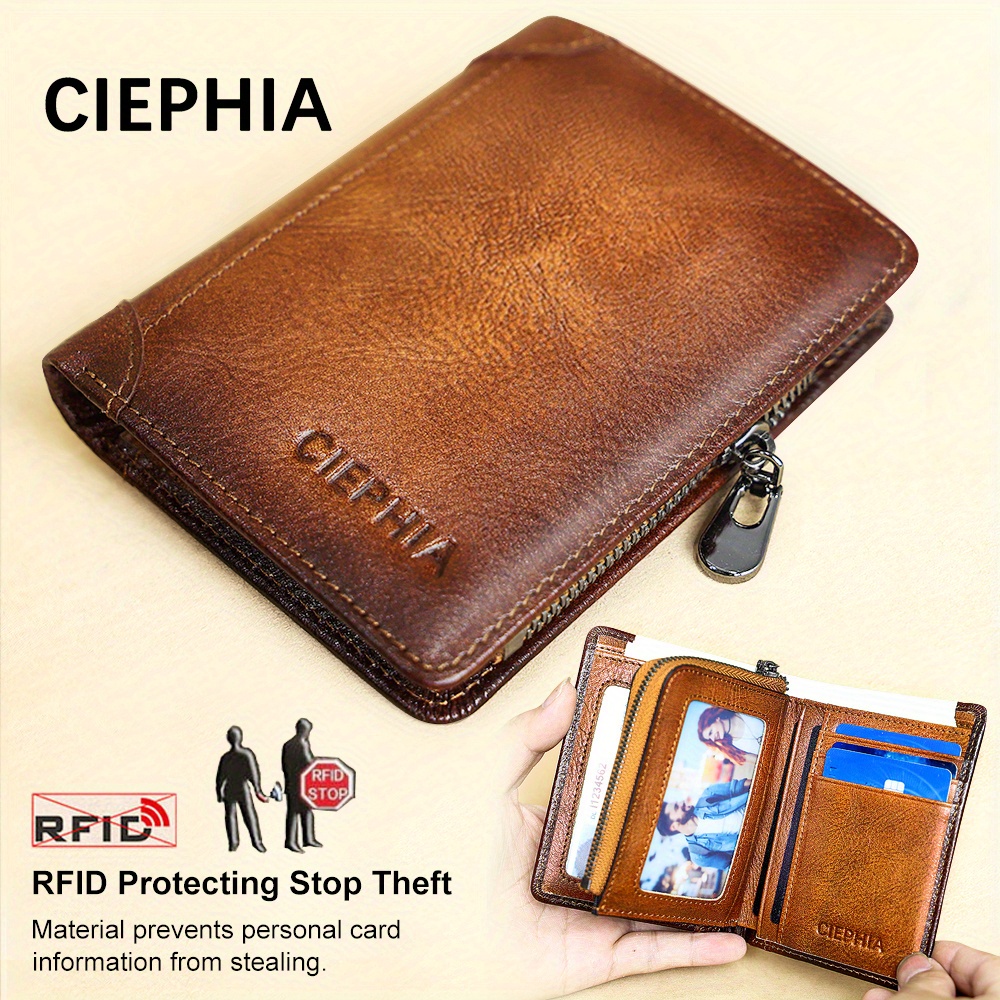 Men Genuine Leather Wallet Credit Card Coin Pocket Mini Money Bag
