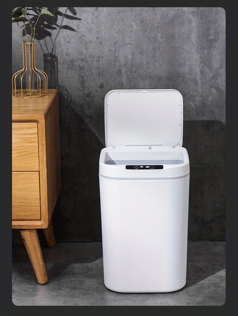 Smart Trash Bin Small Office Garbage Cans With Automatic Lid - Temu