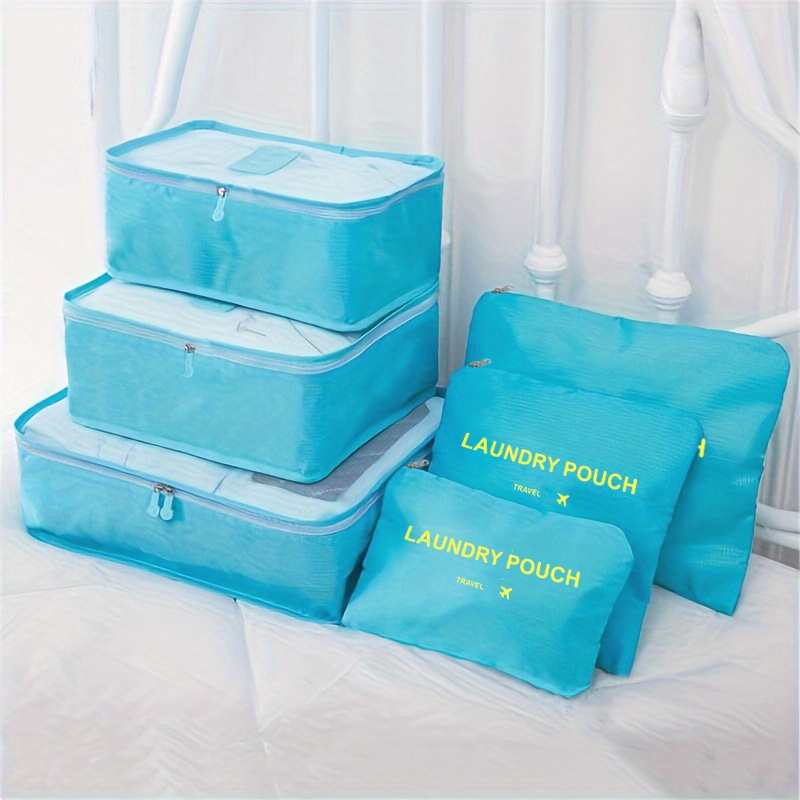 Jsdoin Cubi da imballaggio per valigia, 9 pezzi, organizer da viaggio per  zaino, borsa essenziale da viaggio impermeabile, accessori da viaggio (blu)  : : Moda