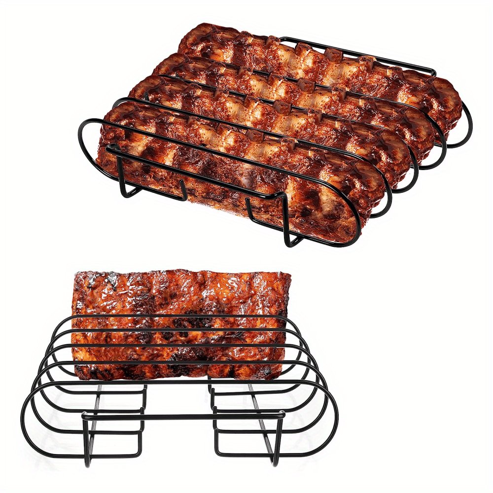  BBQ-PLUS Rib Rack and Chicken Rack for Smoking and Grilling,Must  Have Smoker Accessories for Oven,Outdoor Indoor Grilling,3 in 1  Designed,Stainless Steel : Patio, Lawn & Garden
