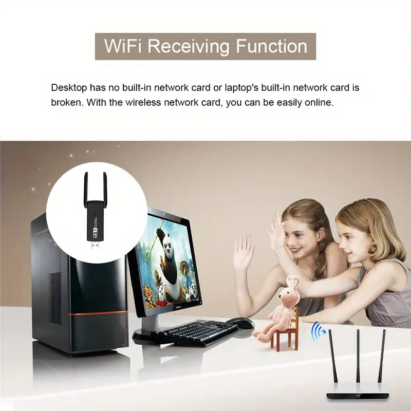 usb wireless network card desktop computer and notebook wifi 6 gigabit 5g drive free network dual frequency receiver details 12