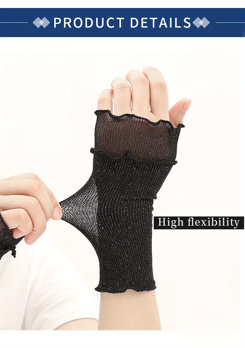 Thin Breathable Mesh Sleeve Solid Color Wrist Decoration - Temu Canada