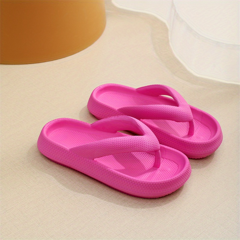 Women's Pillow Flip Flops Solid Color Soft Sole Wear - Temu Canada