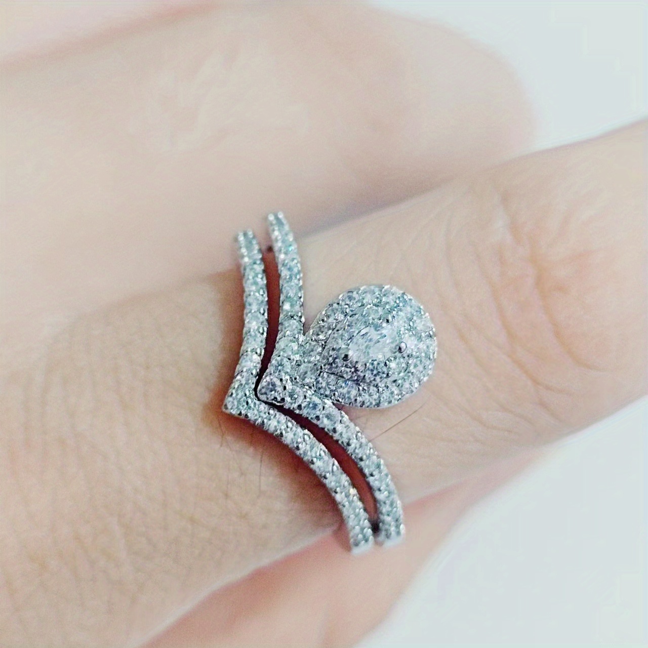 Copper Zircon Ring Set