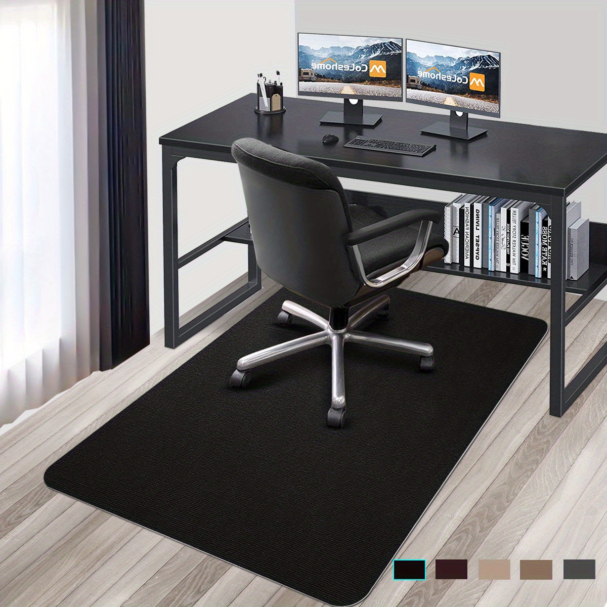  Tapete para silla de escritorio para alfombra, oficina y hogar,  fácil deslizamiento, protege los suelos para suelos alfombrados bajos y sin  pila, ayuda a reducir el ruido de la silla rodante