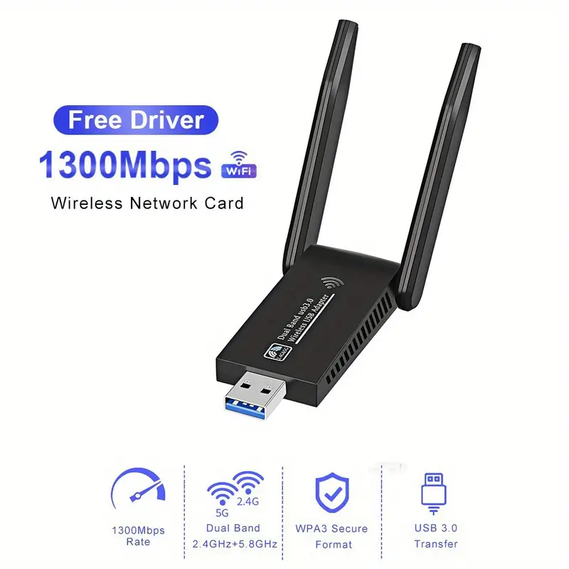 usb wireless network card desktop computer and notebook wifi 6 gigabit 5g drive free network dual frequency receiver details 0