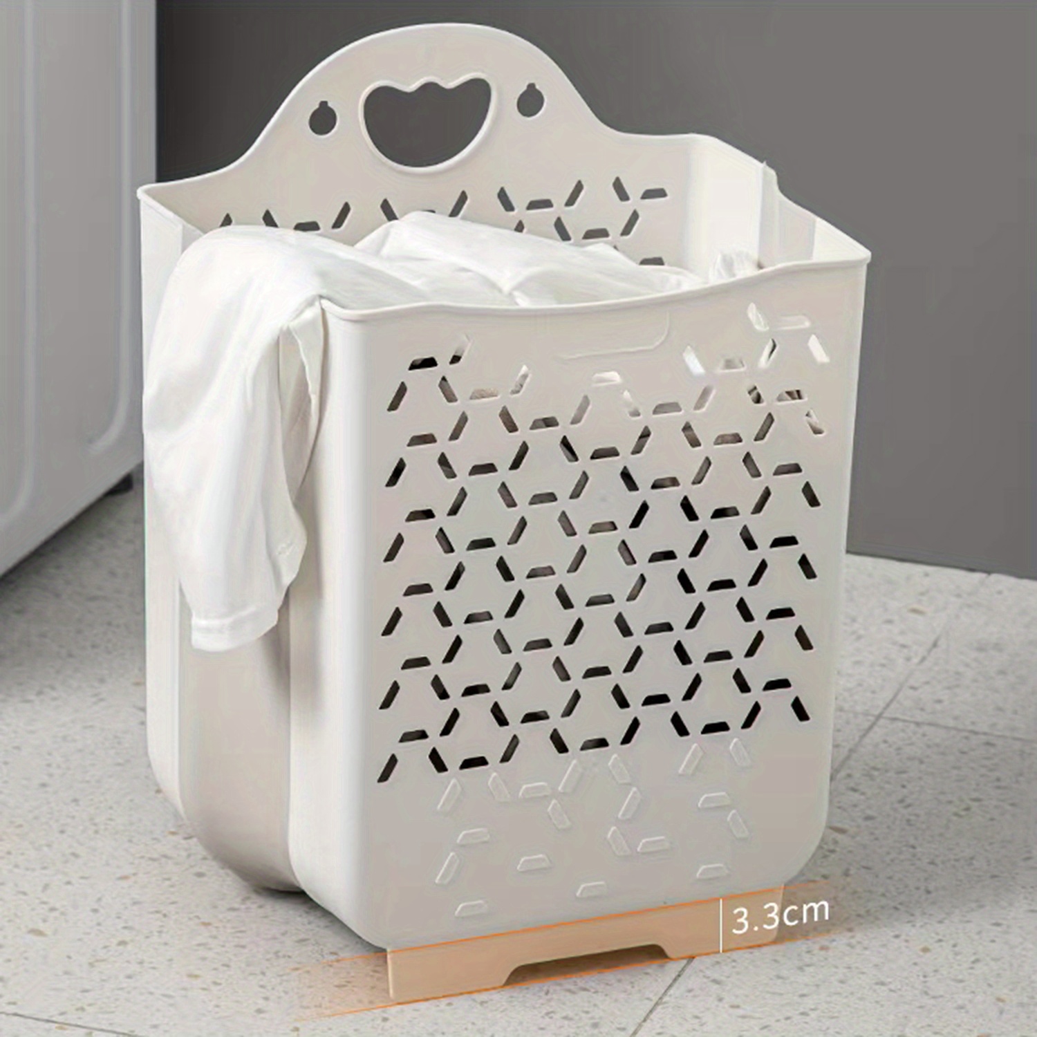 Tongina Portable Laundry Hamper Storage Bin Kids Toys Bags Barrel Organizer Blanket Clothes Basket for Camping Living Room Travel College Dormitorie White