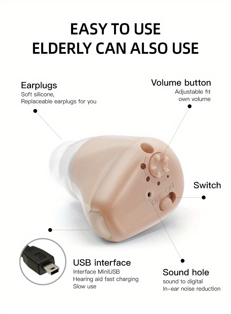 Rechargeable Wireless Hearing Aid Amplify Sounds Improve Temu