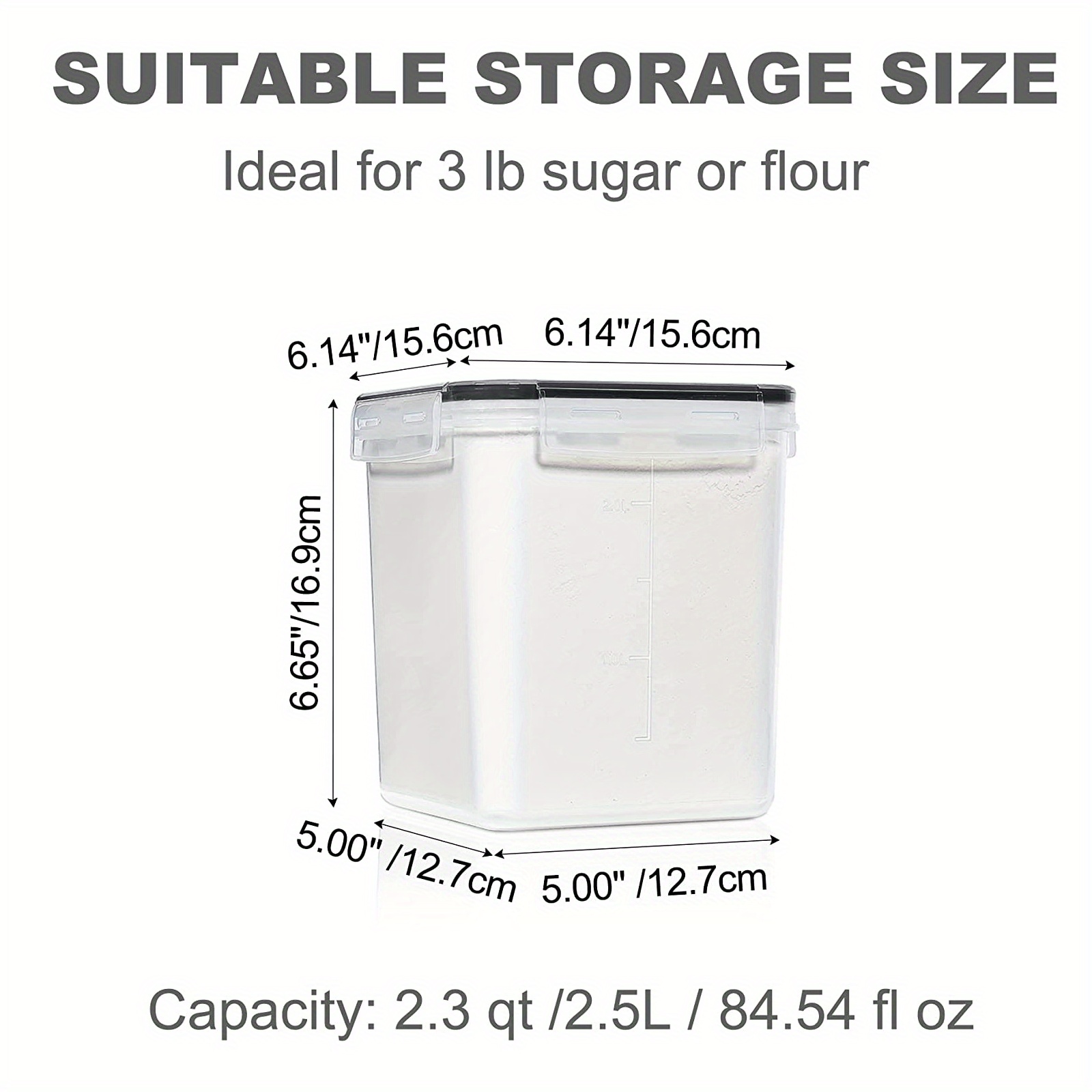 2/4pcs Food Storage Containers (2.5L / 84.5oz), BPA Free Plastic Airtight  Food Storage Containers For Flour, Sugar, Baking Supplies With Labels