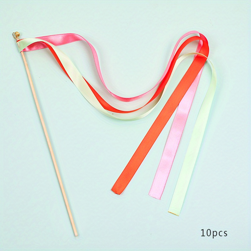 10pcs Colorful Ribbon & Streamer Fairy Wand For Party, Wedding And Other  Festive Occasions Decoration