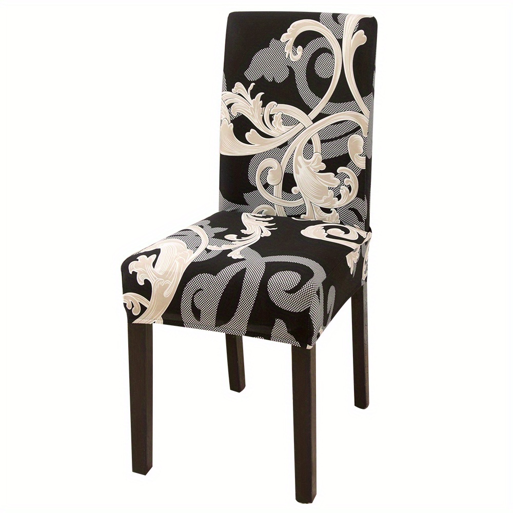 1pc Elastic Printed Dining Chair Slipcover For Home Kitchen Dining Room Restaurant Chair Cover Home Decor