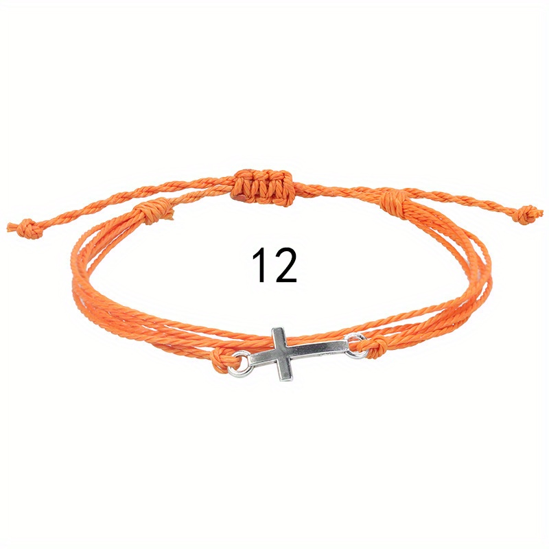 Orange String Adjustable Bracelet Mens Beach Jewelry Waterproof Women Gift