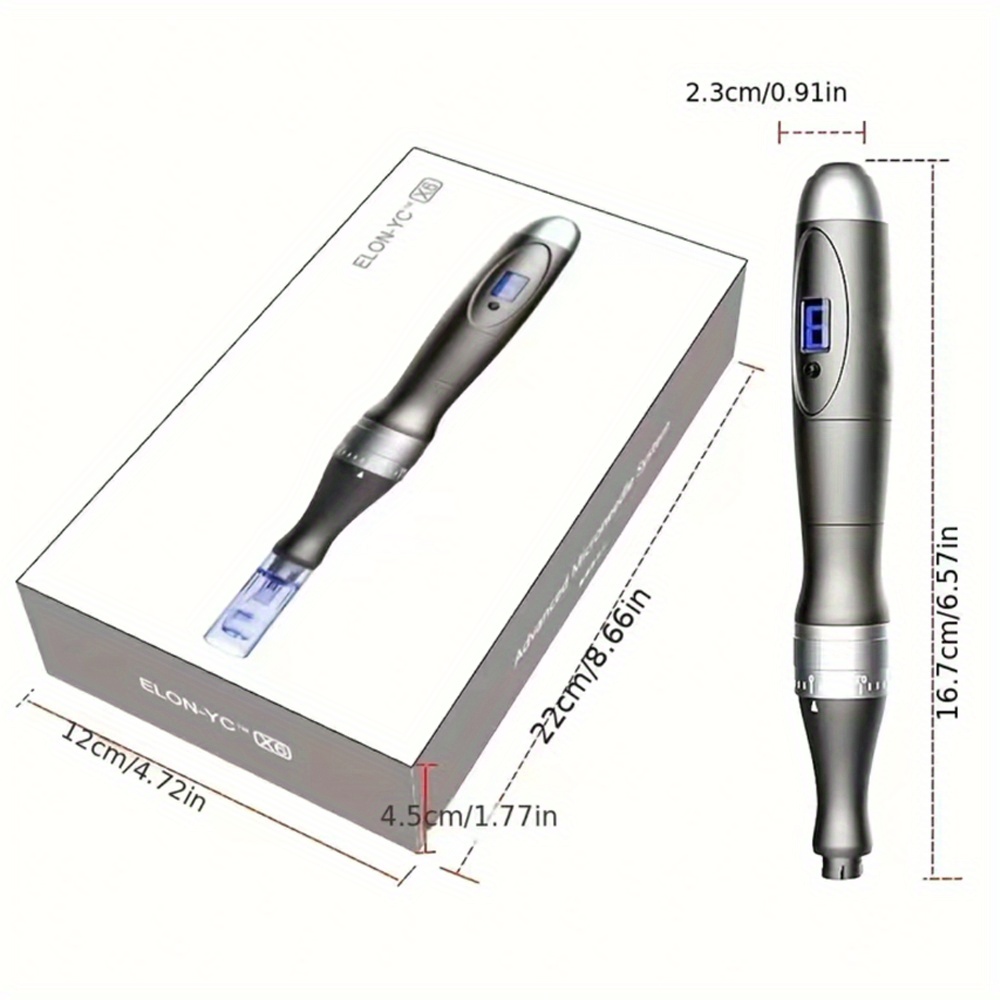 professional wireless dr derma pen x6 with 10pcs cartridge usb charging adjustable electric dermapen details 4