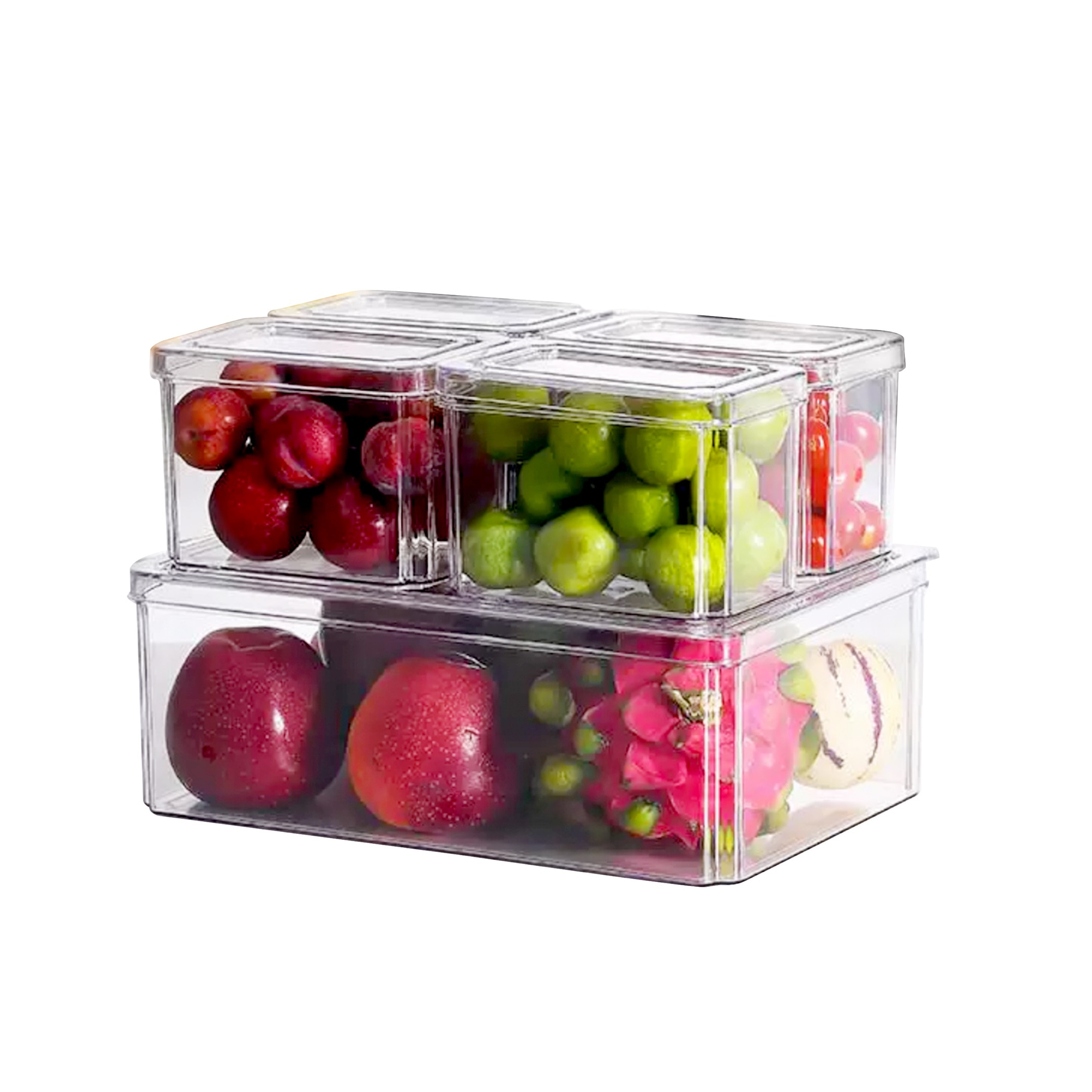 Pet Transparent Stackable BPA Free Snack Box Fruit Vegetable