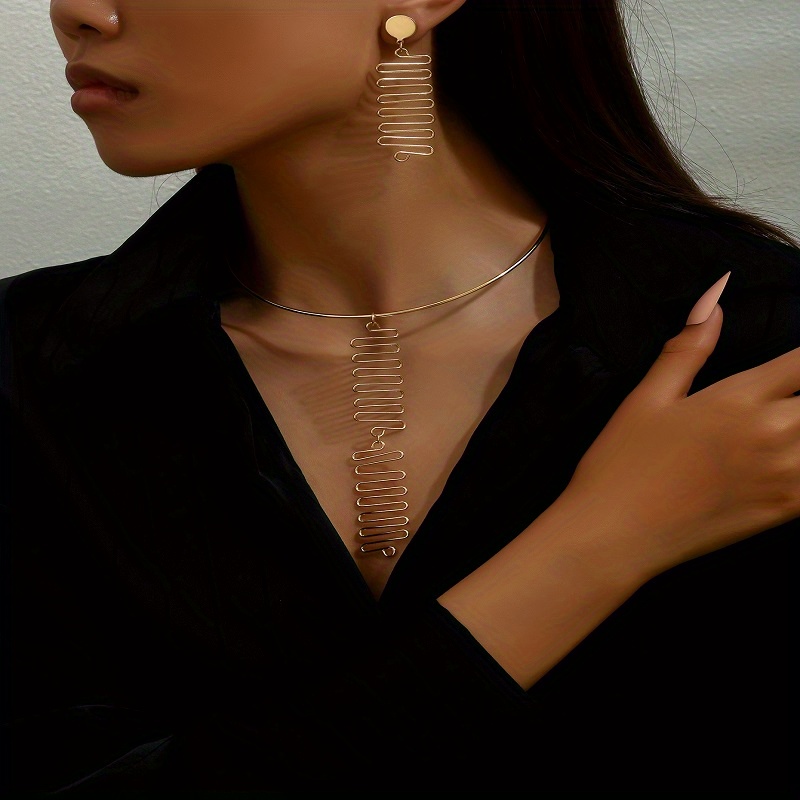 Ensemble Bijoux Cristal Mosaïque – Collier Et Boucles D'oreilles, Mode Créateur, Soirée