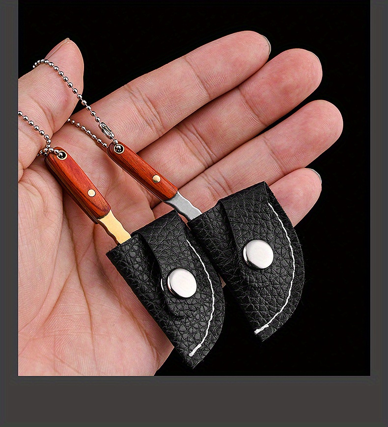 Men's Outdoor Keychain Disassembly Express Knife Non-folding EDC Small Knife Mini Open Embroidery Knife Small Kitchen Knife Portable Opening Axe Knife Accessories Keychain details 4