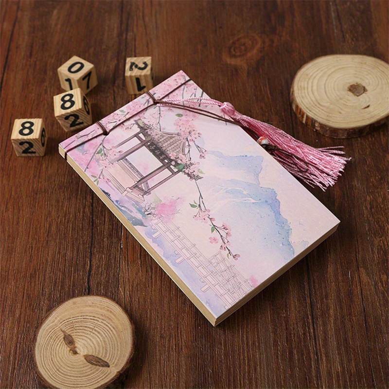 1pc Retro Notebook With Chinese , A Creative Journal Notebook, A Notebook With Blank Pages On The Inner Pages, A Simple Portable Student Diary Notebook (60 Pages) For Students And Offices.