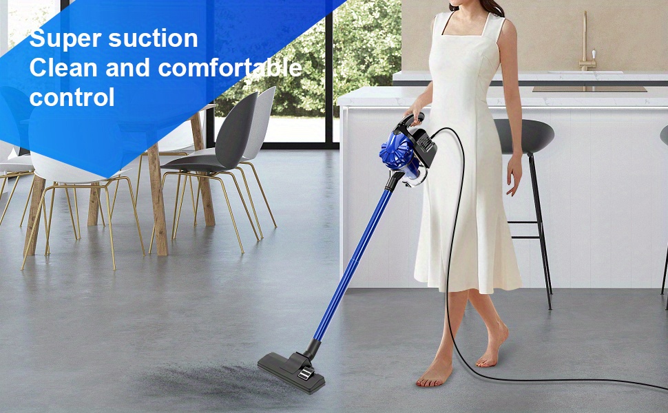 1pc corded vacuum cleaner 17kpa powerful suction with 600w motor 4 in 1 lightweight handheld stick vacuum for pet hair hard floor and carpet details 1