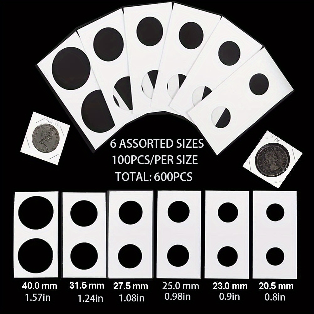 300-1200pcs Coin Collectors' Sleeves with Flip Cover