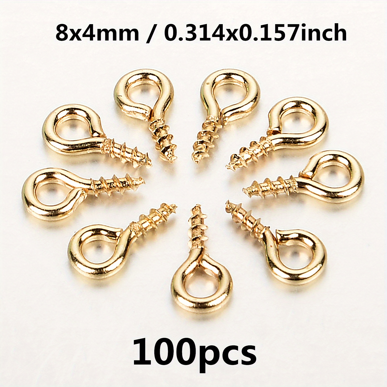 100pc Stainless Steel Screw Eye Pins for Jewelry Making Pearl Beads Screw  Threaded Hooks Pendant Clasps