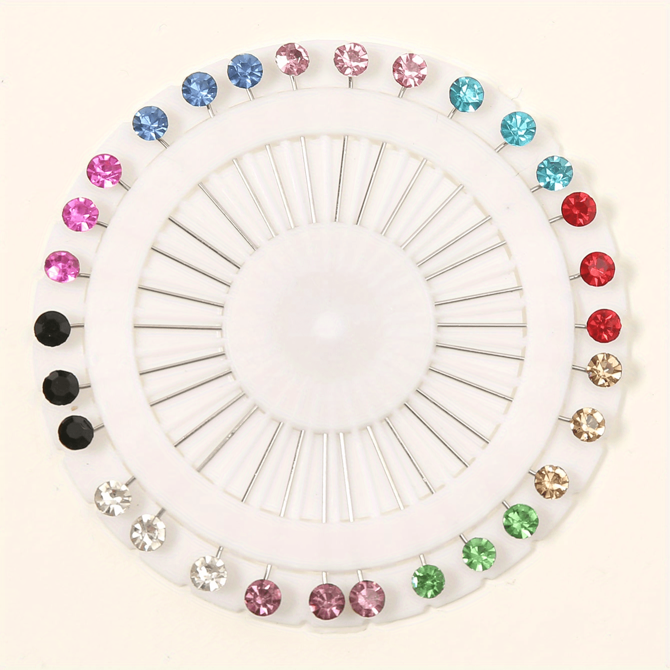 30pcs Colorful Crystal Hijab Scarf Pins Brooch Straight Head Pins Sewing  Snag Free Pins