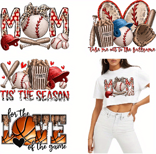 Glitter Baseball Mom Iron On, Glitter Baseball Heat Transfer, Softbal Mom,  DIY Baseball Mom Shirt